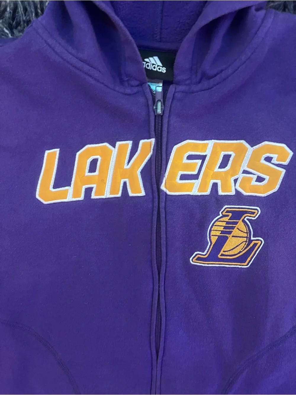 adidas Purple and Yellow Los Angeles Lakers Zip up